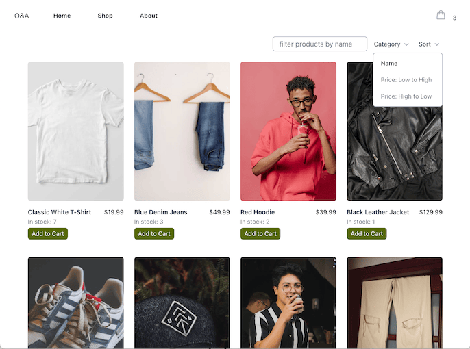 O&A: E-commerce App preview
